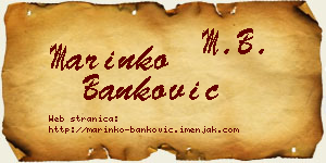 Marinko Banković vizit kartica